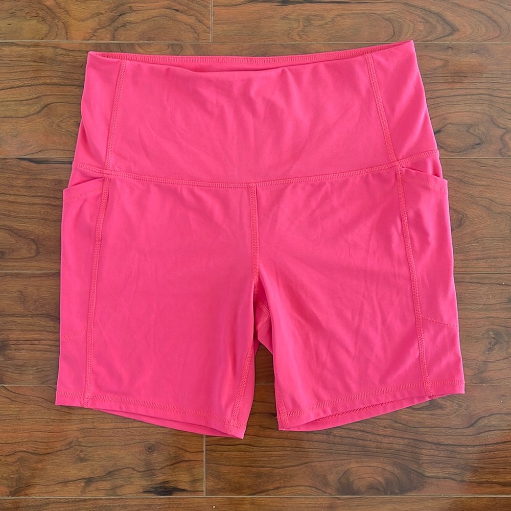 COPY - DSG Momentum High Rise Seamless Pink 5" Athletic Workout Shorts With Poc…